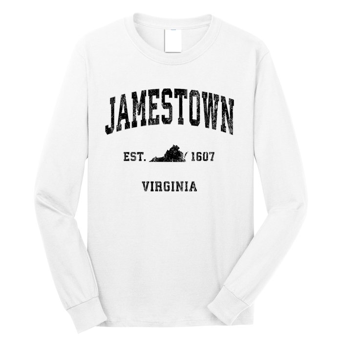 Jamestown Virginia Va Vintage Established Athletic Sports Design Long Sleeve Shirt