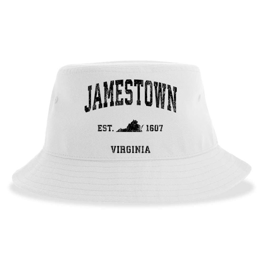 Jamestown Virginia Va Vintage Established Athletic Sports Design Sustainable Bucket Hat
