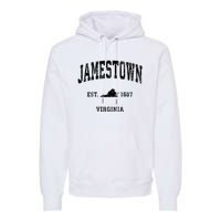 Jamestown Virginia Va Vintage Established Athletic Sports Design Premium Hoodie