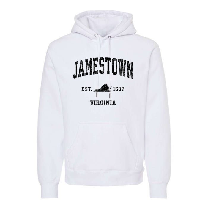 Jamestown Virginia Va Vintage Established Athletic Sports Design Premium Hoodie