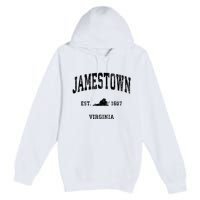 Jamestown Virginia Va Vintage Established Athletic Sports Design Premium Pullover Hoodie