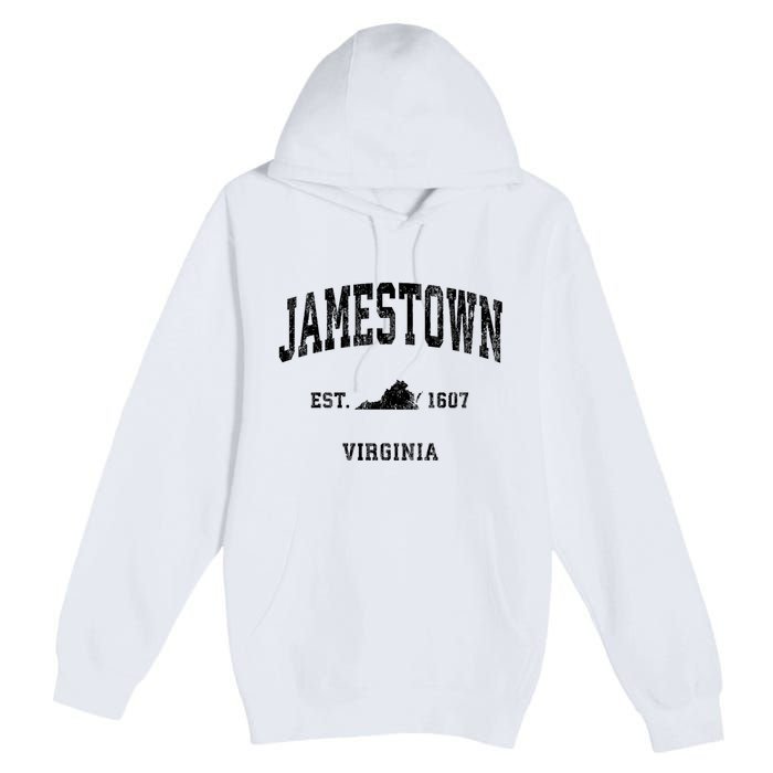 Jamestown Virginia Va Vintage Established Athletic Sports Design Premium Pullover Hoodie