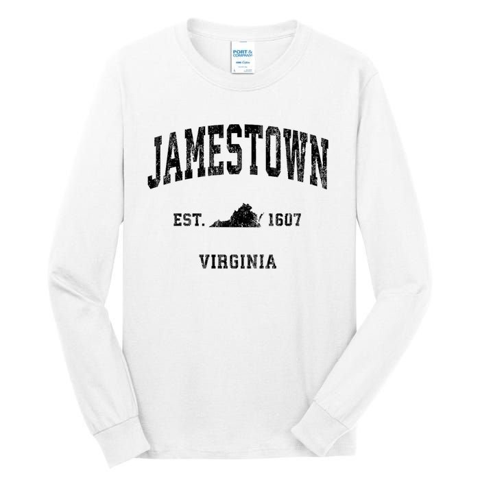 Jamestown Virginia Va Vintage Established Athletic Sports Design Tall Long Sleeve T-Shirt