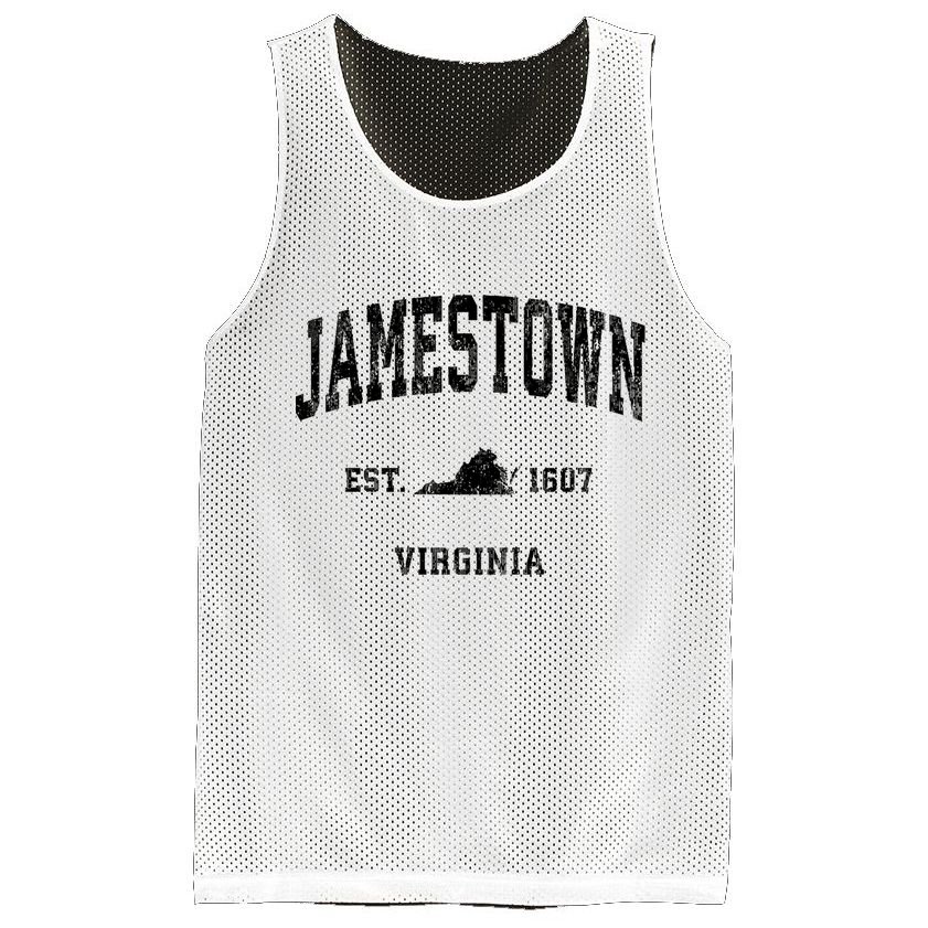 Jamestown Virginia Va Vintage Established Athletic Sports Design Mesh Reversible Basketball Jersey Tank