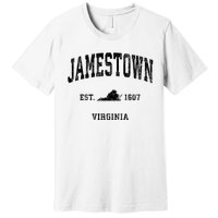 Jamestown Virginia Va Vintage Established Athletic Sports Design Premium T-Shirt