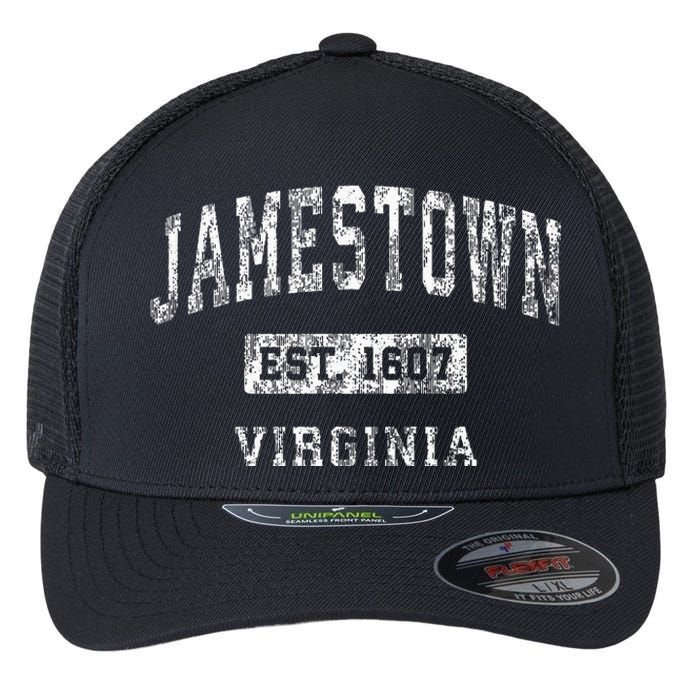 Jamestown Virginia Va Vintage Established Sports Flexfit Unipanel Trucker Cap