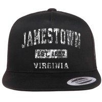 Jamestown Virginia Va Vintage Established Sports Flat Bill Trucker Hat