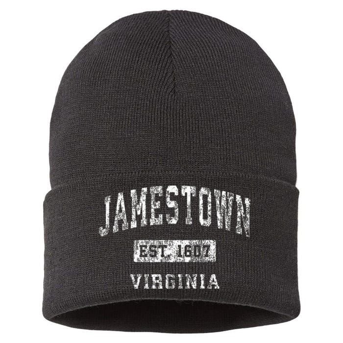 Jamestown Virginia Va Vintage Established Sports Sustainable Knit Beanie