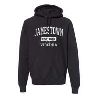 Jamestown Virginia Va Vintage Established Sports Premium Hoodie