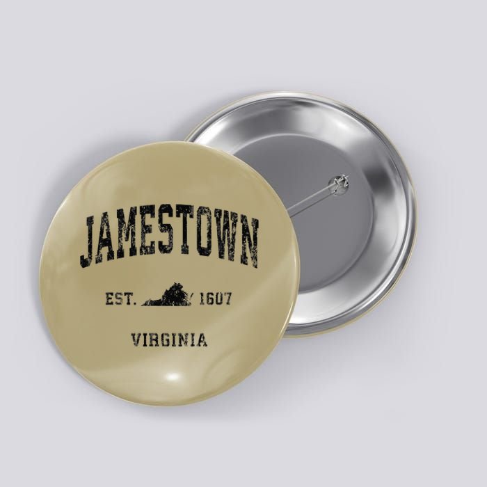 Jamestown Virginia Va Vintage Athletic Black Sports Button