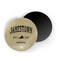 Jamestown Virginia Va Vintage Athletic Black Sports Magnet