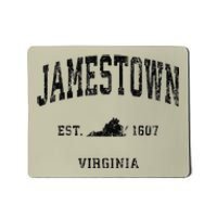 Jamestown Virginia Va Vintage Athletic Black Sports Mousepad