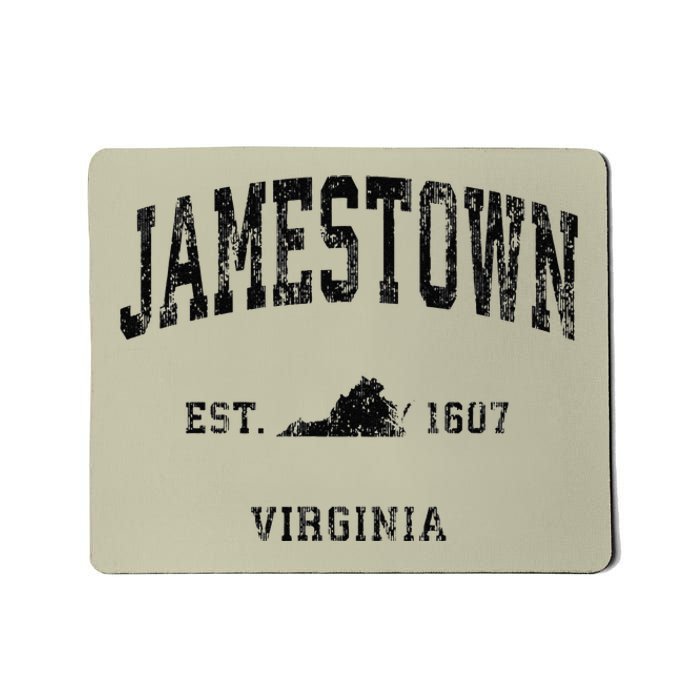 Jamestown Virginia Va Vintage Athletic Black Sports Mousepad