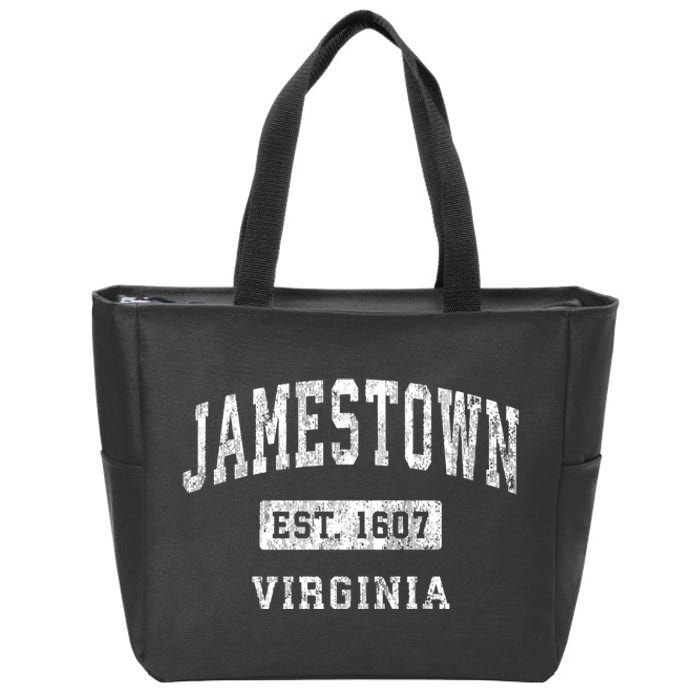 Jamestown Virginia Va Vintage Established Sports Zip Tote Bag