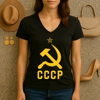 Jd Vance Wearing Cccp Social Communist Soviet Women's V-Neck T-Shirt