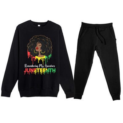 Juneteenth Women African American Black Women 1865 Premium Crewneck Sweatsuit Set