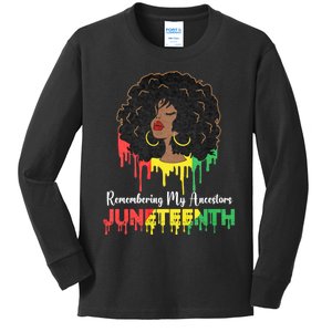 Juneteenth Women African American Black Women 1865 Kids Long Sleeve Shirt