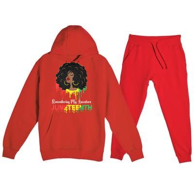 Juneteenth Women African American Black Women 1865 Premium Hooded Sweatsuit Set