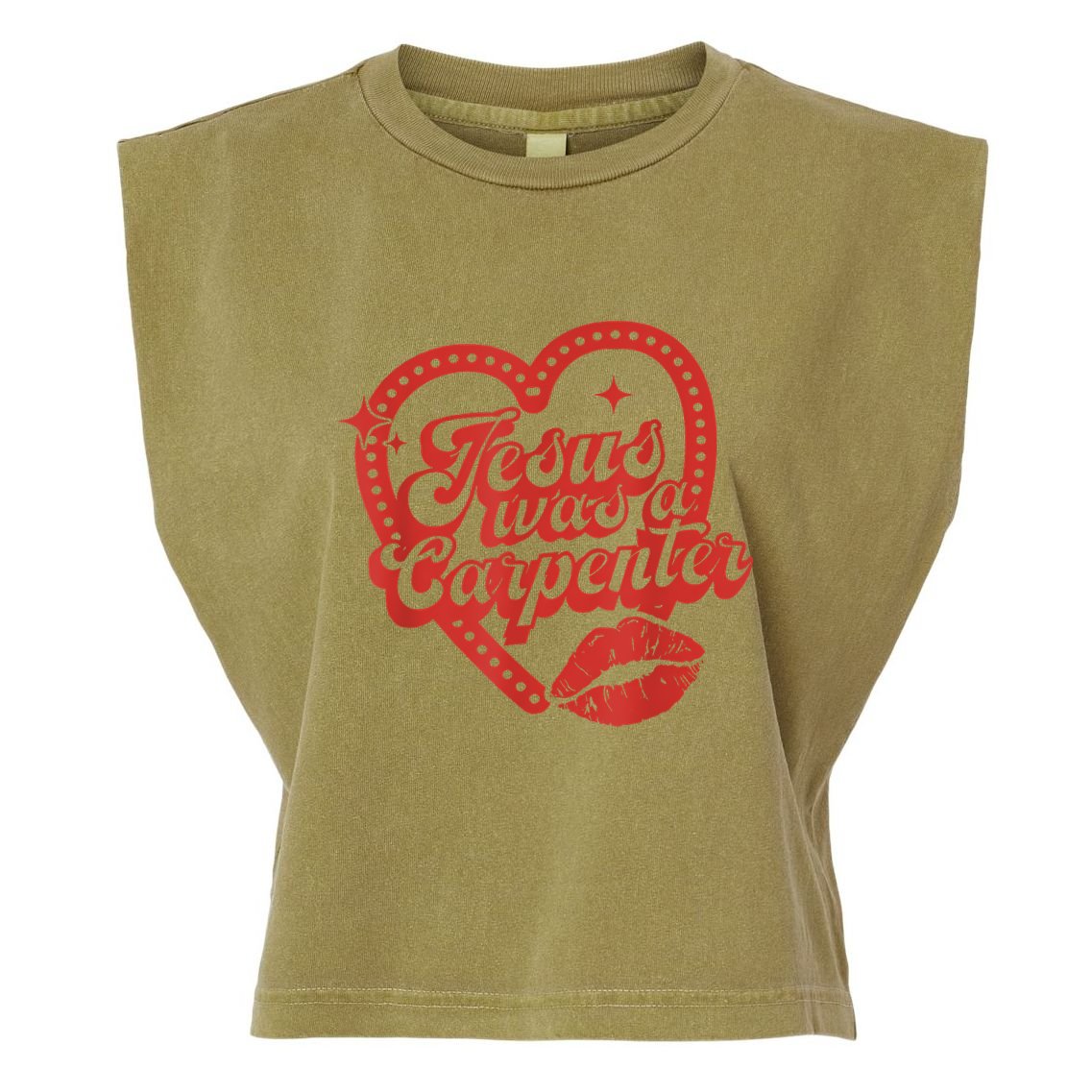 Jesus Was A Carpenter Groovy Christian Bible Garment-Dyed Women's Muscle Tee