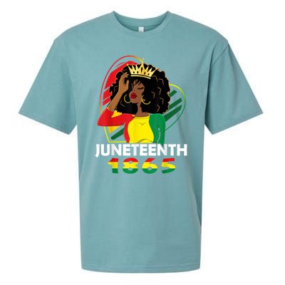 Juneteenth Women African American Black Sueded Cloud Jersey T-Shirt