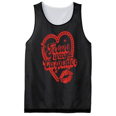 Jesus Was A Carpenter Groovy Christian Bible Mesh Reversible Basketball Jersey Tank