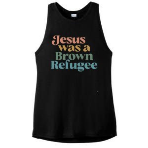 Jesus Was A Brown Refugee Ladies PosiCharge Tri-Blend Wicking Tank