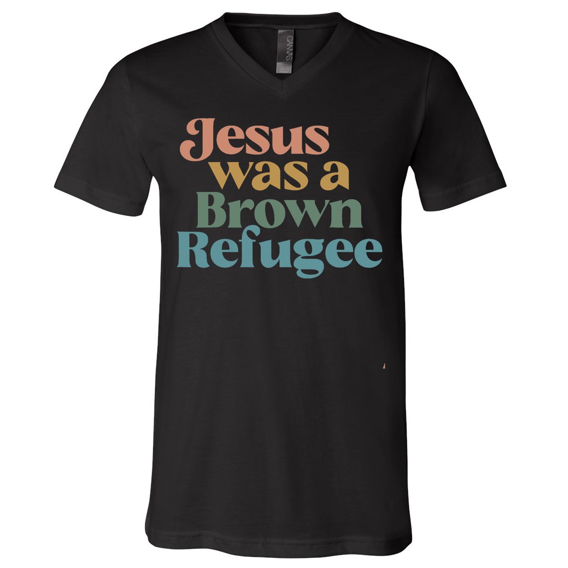 Jesus Was A Brown Refugee V-Neck T-Shirt