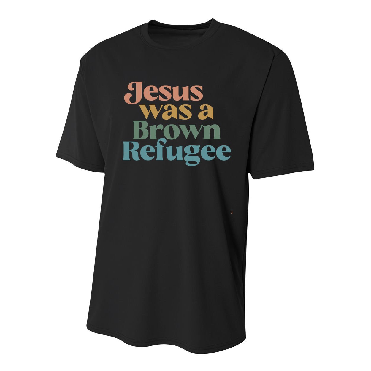 Jesus Was A Brown Refugee Youth Performance Sprint T-Shirt