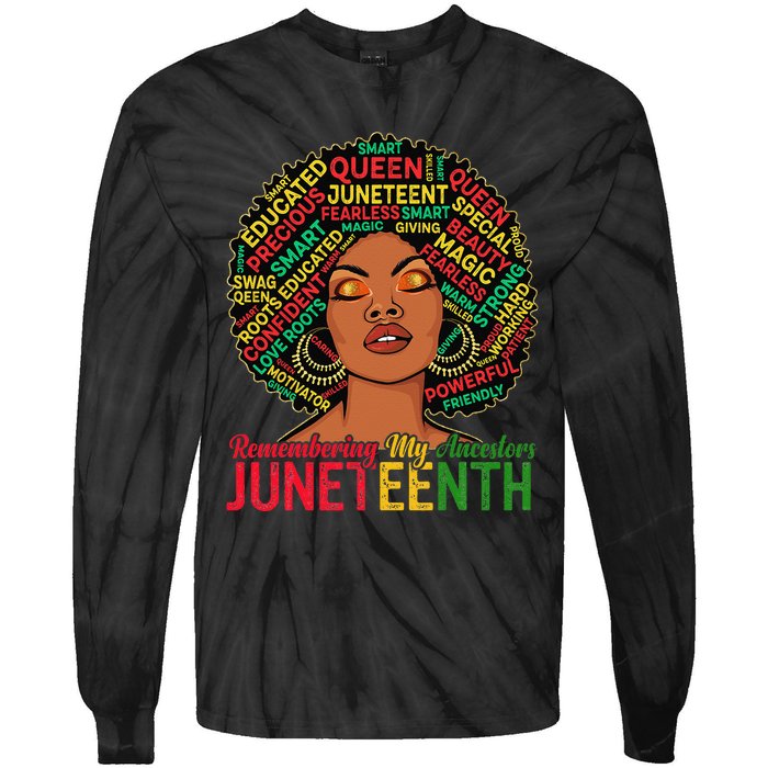 Juneteenth Wo African American Black Wo 1865 Tie-Dye Long Sleeve Shirt