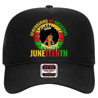 Juneteenth Women African American Black Women 1865 High Crown Mesh Back Trucker Hat