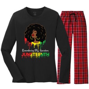 Juneteenth wo African American black Wo 1865 Women's Long Sleeve Flannel Pajama Set 