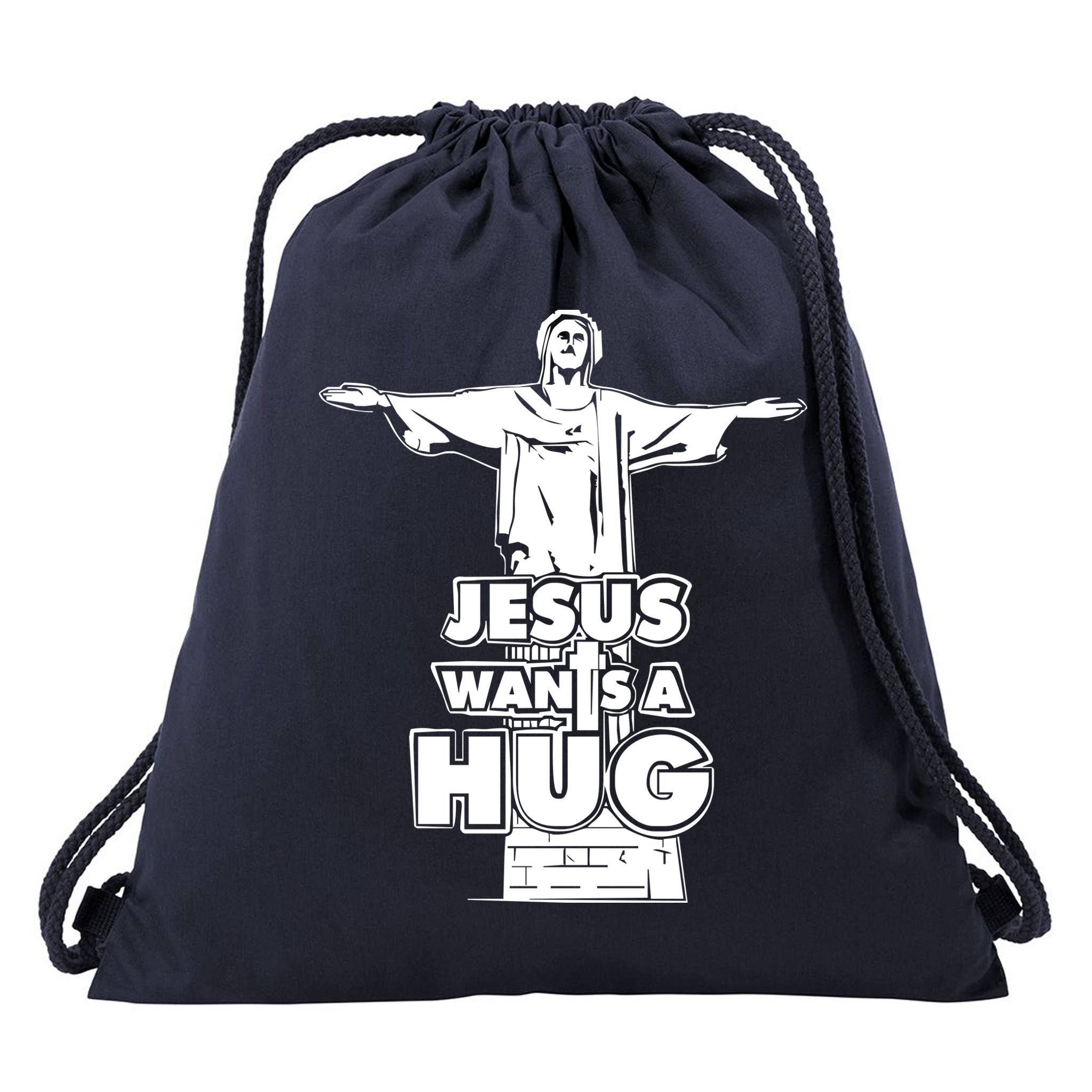 Jesus Wants A Hug Drawstring Bag