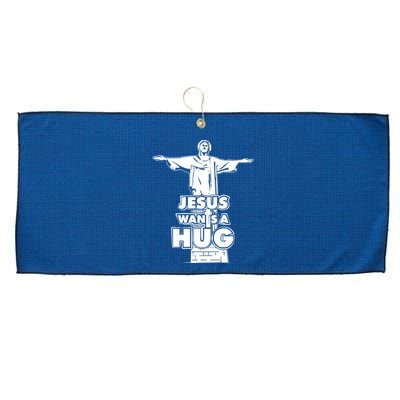 Jesus Wants A Hug Large Microfiber Waffle Golf Towel