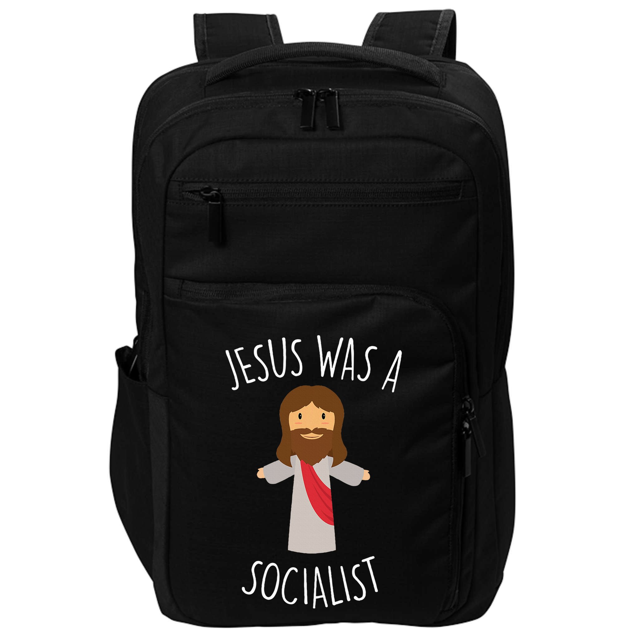 Jesus Was A Socialist Funny Socialism Leftist Impact Tech Backpack