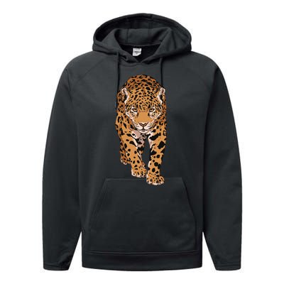 Jaguar Wild Animal Art Performance Fleece Hoodie