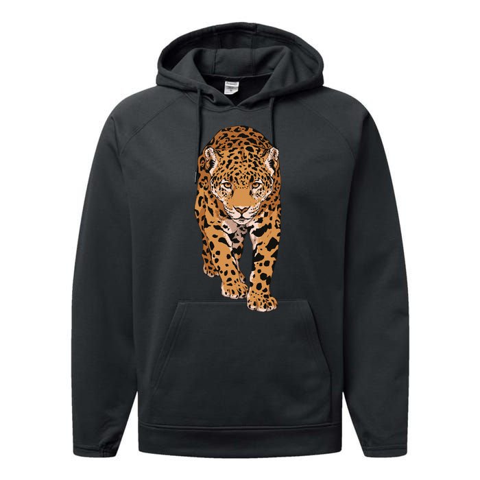 Jaguar Wild Animal Art Performance Fleece Hoodie