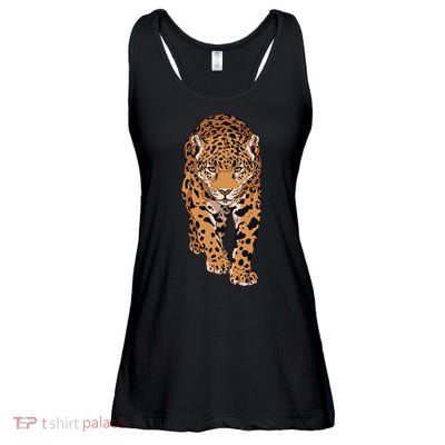 Jaguar Wild Animal Art Ladies Essential Flowy Tank