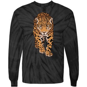 Jaguar Wild Animal Art Tie-Dye Long Sleeve Shirt