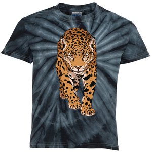 Jaguar Wild Animal Art Kids Tie-Dye T-Shirt