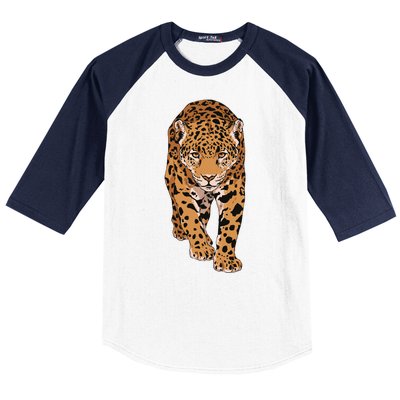 Jaguar Wild Animal Art Baseball Sleeve Shirt