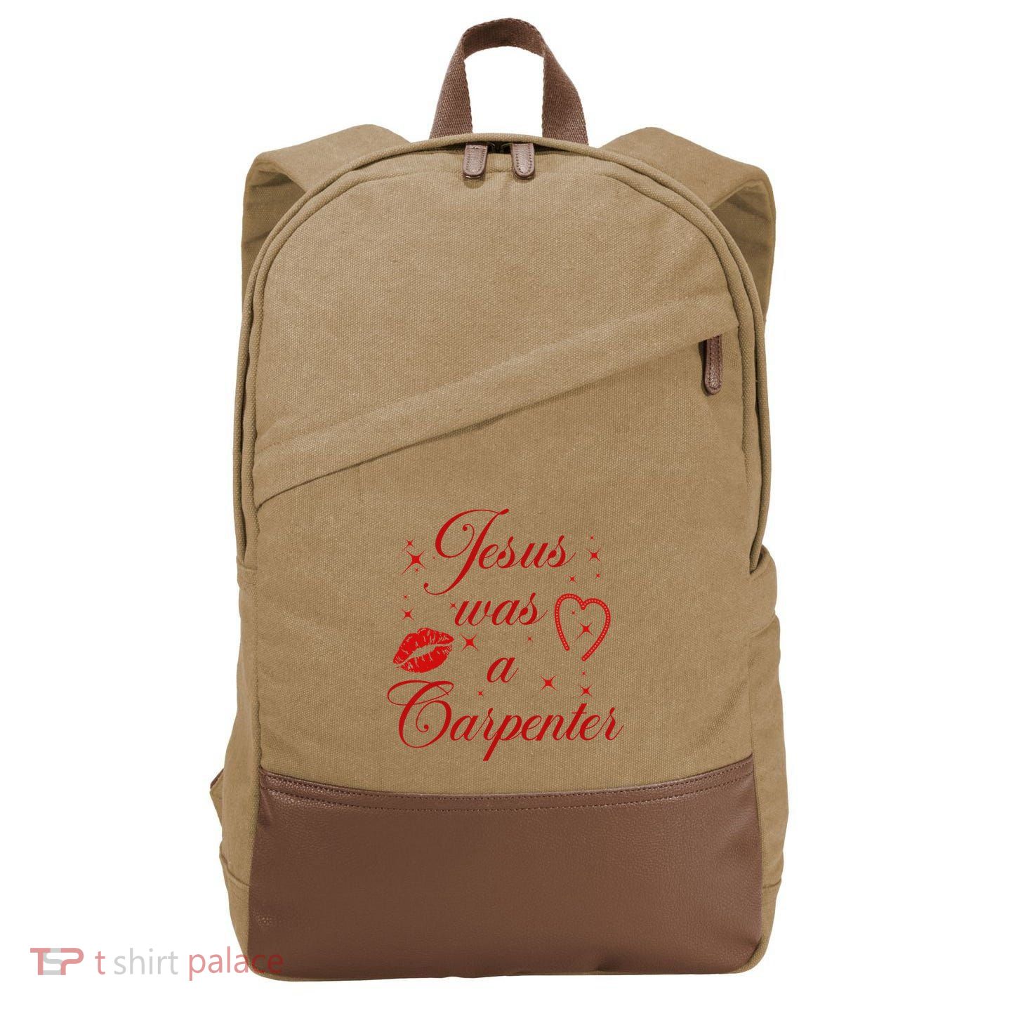 Jesus Was A Carpenter Christian Jesus Sayings Cotton Canvas Backpack