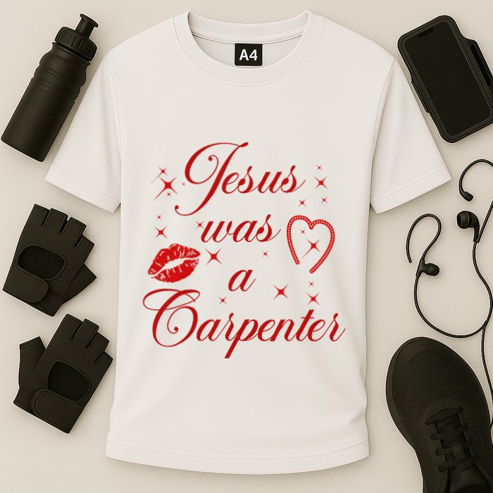 Jesus Was A Carpenter Christian Jesus Sayings Cooling Performance Crew T-Shirt