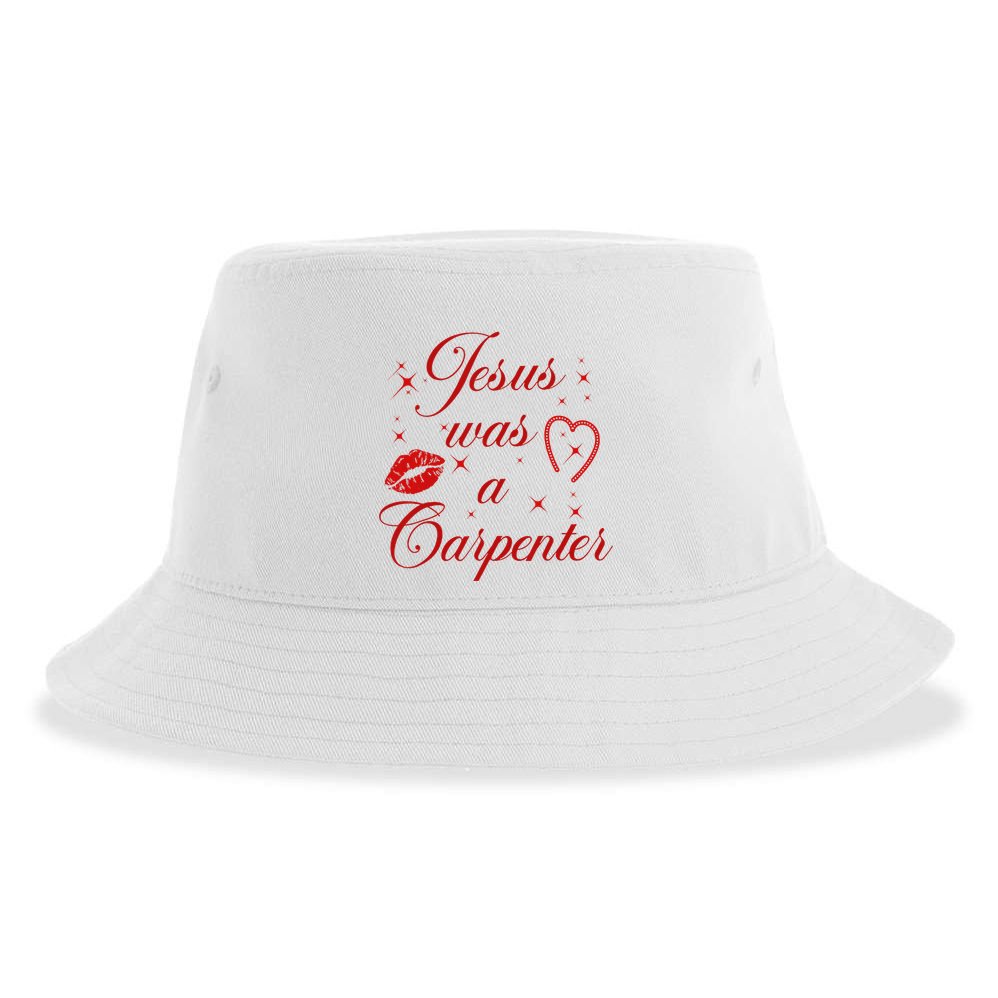 Jesus Was A Carpenter Christian Jesus Sayings Sustainable Bucket Hat