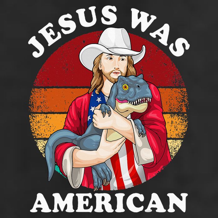 Jesus Was American Dinosaur Jesus Trex 7 Panel Mesh Trucker Snapback Hat