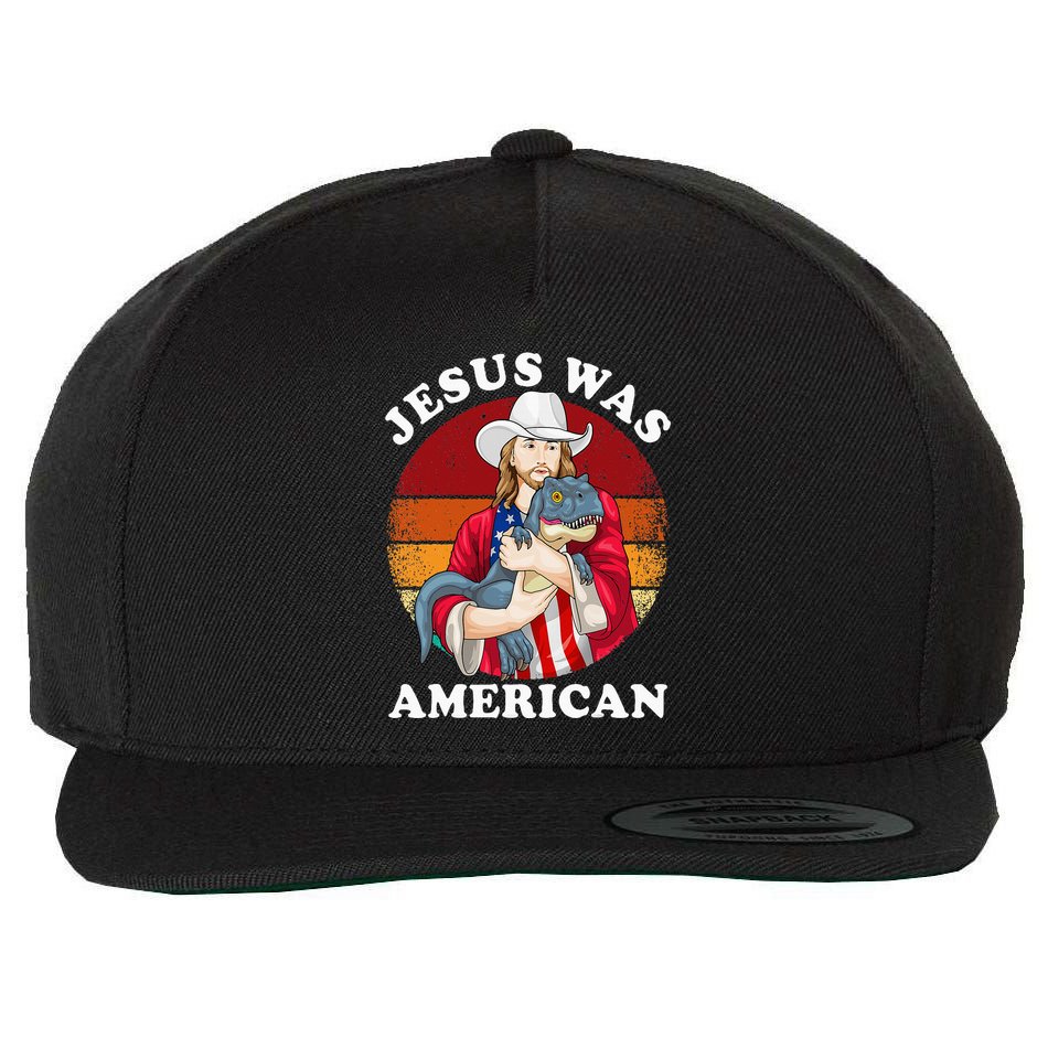 Jesus Was American Dinosaur Jesus Trex Wool Snapback Cap