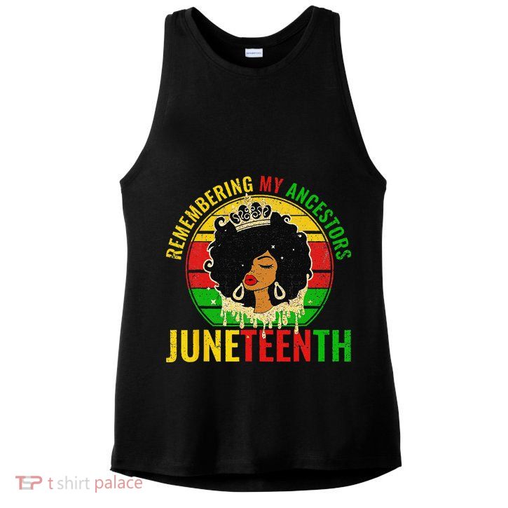 Juneteenth wo African American black Wo 1865 Ladies PosiCharge Tri-Blend Wicking Tank