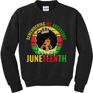 Juneteenth wo African American black Wo 1865 Kids Sweatshirt