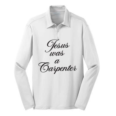 Jesus Was A Carpenter Silk Touch Performance Long Sleeve Polo