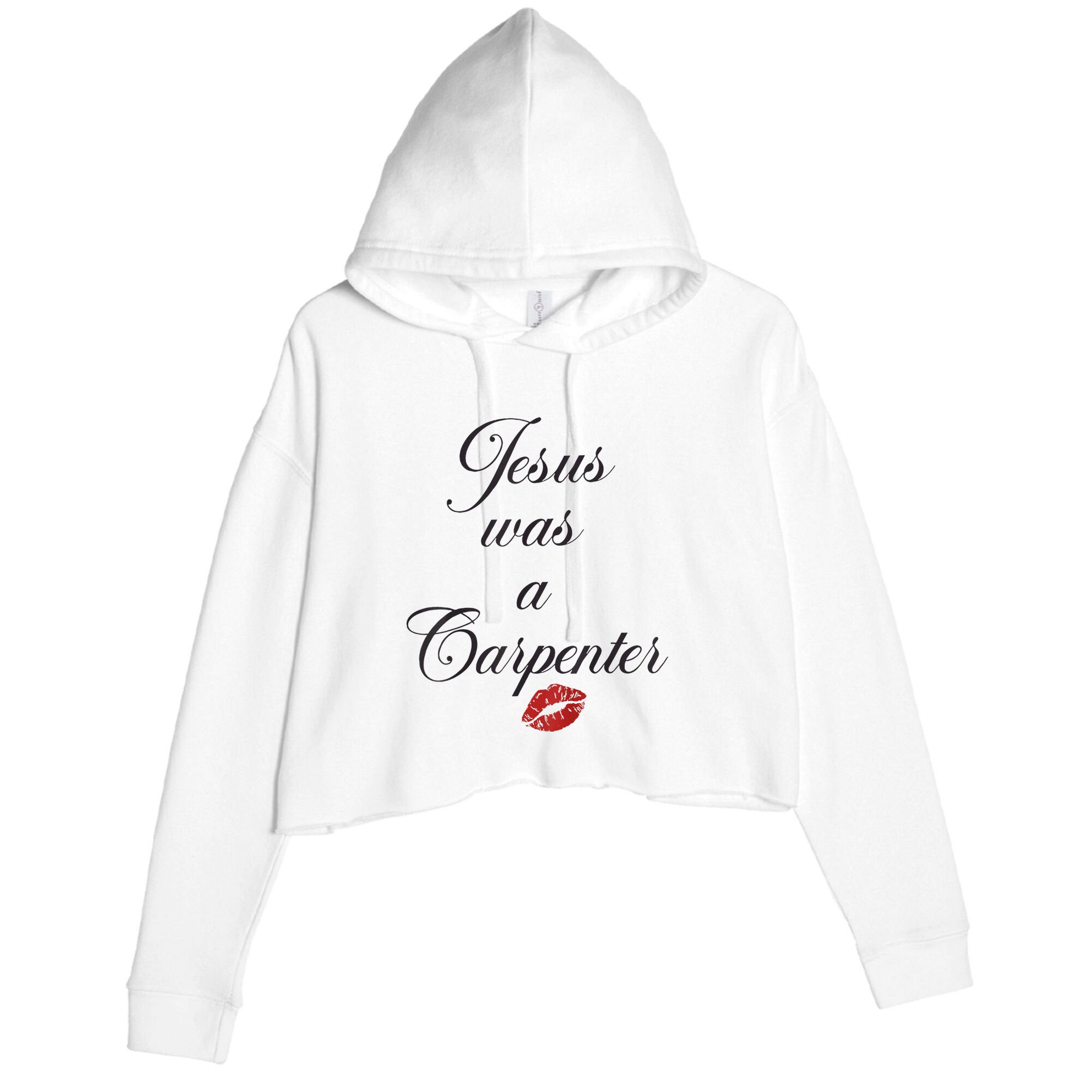 Jesus Was A Carpenter Christian Bible Verse Crop Fleece Hoodie