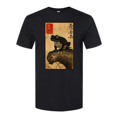 Japanese Woodblock Art Of A Frog With Japanese Kanji Softstyle CVC T-Shirt